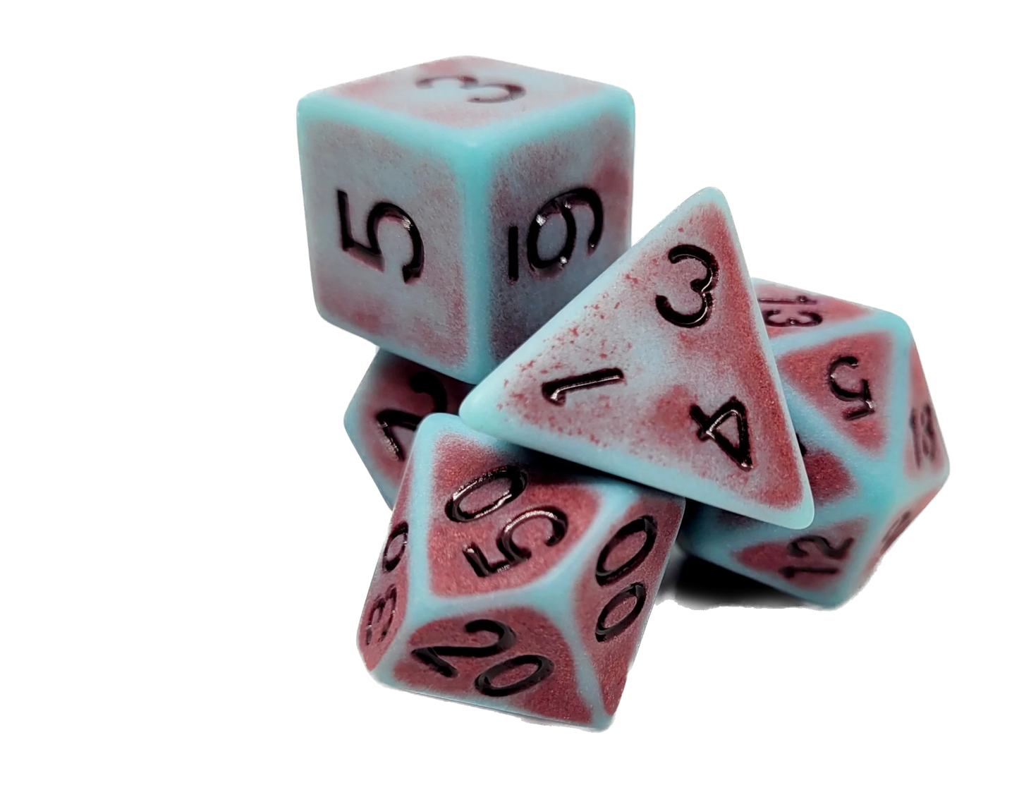 7-teiliges RPG Würfelset Ancient: Bloody Blue