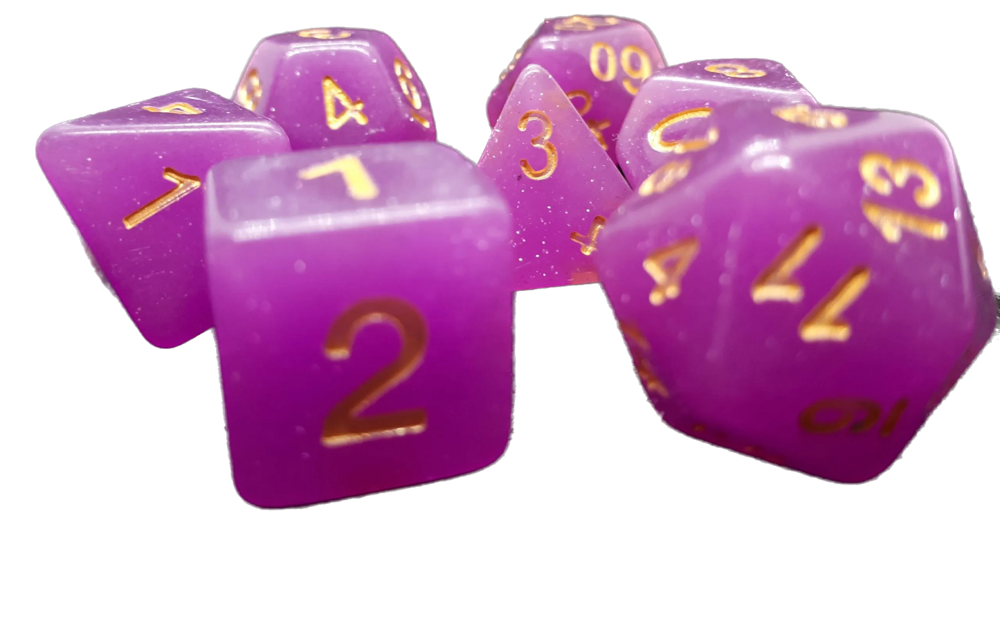 7-teiliges RPG Würfelset Confetti: Creamy Purple