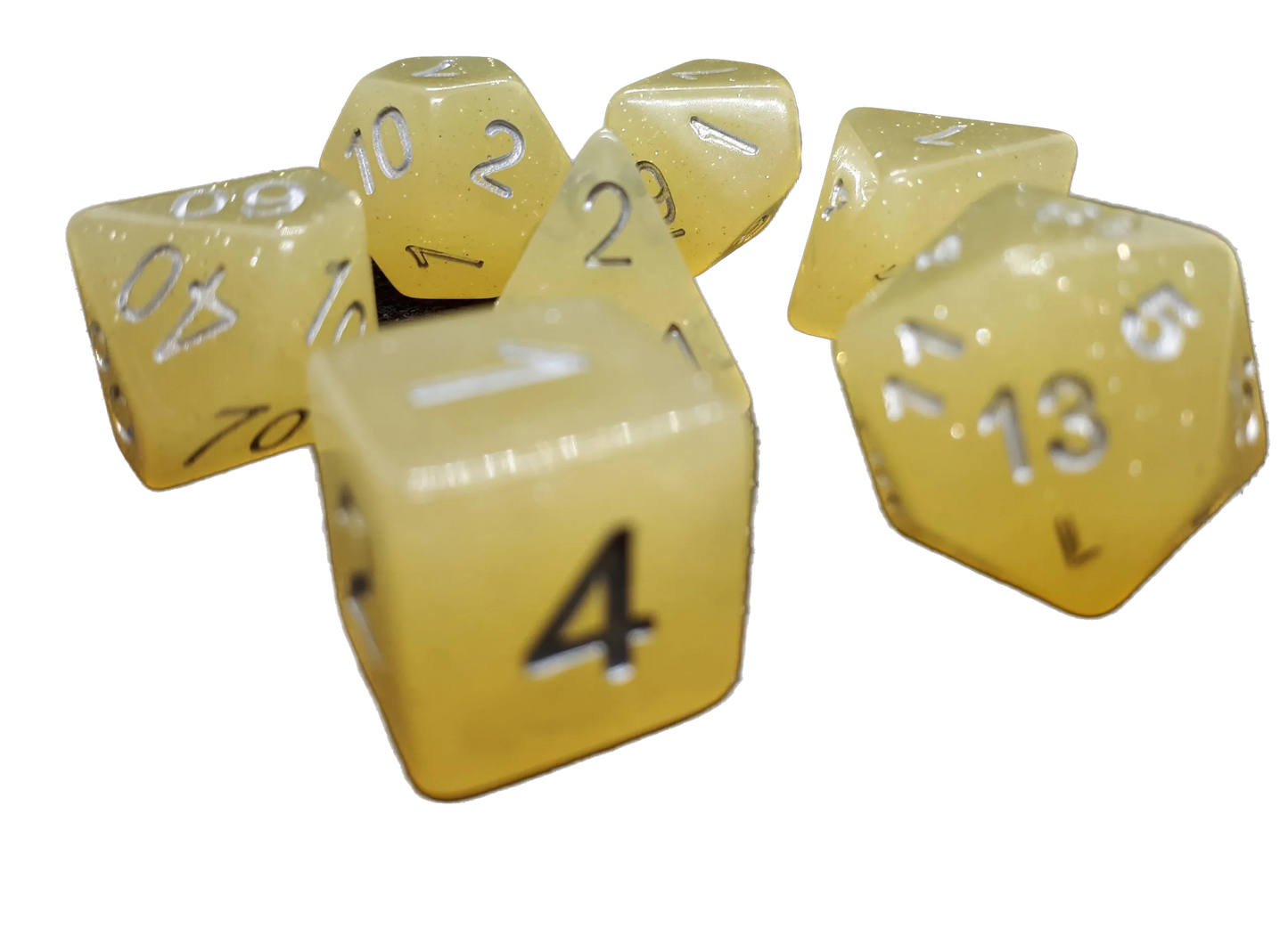 7-teiliges RPG Würfelset Confetti: Creamy Yellow