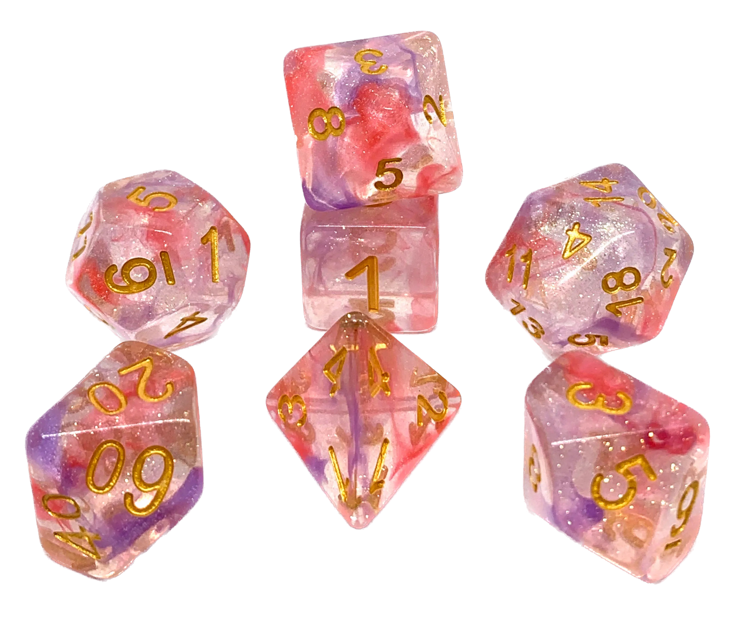 7-teiliges RPG Würfelset Galaxy: Luminous Ruby