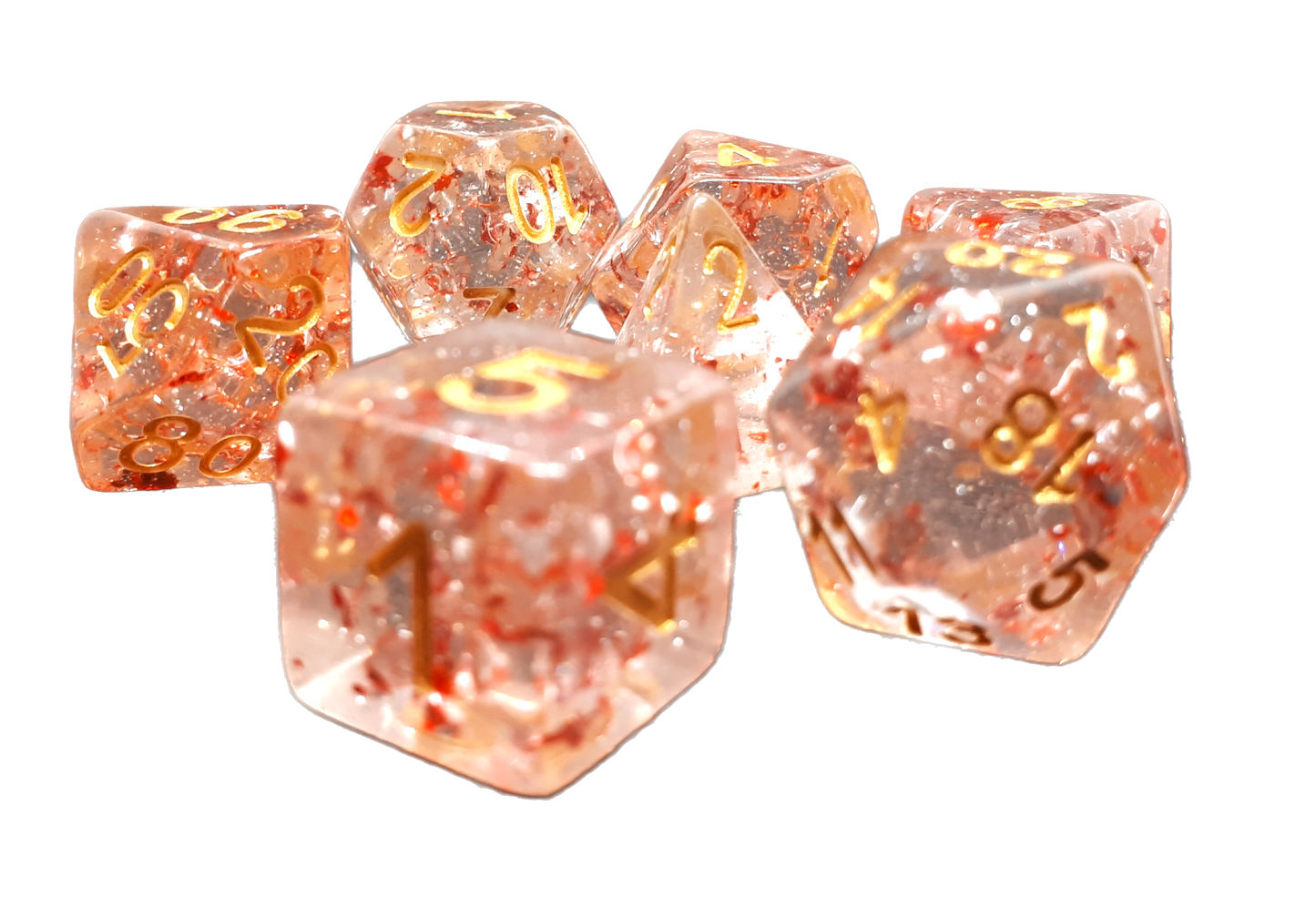 7-teiliges RPG Würfelset Confetti: Red Flakes