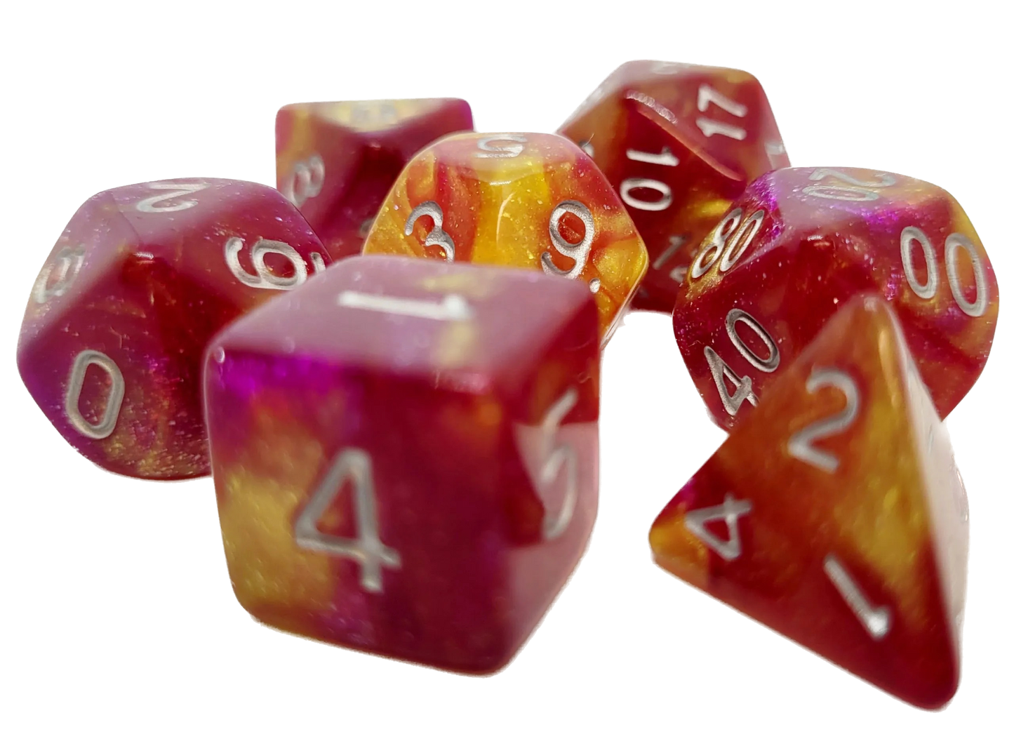 7-teiliges RPG Würfelset Galaxy: Volcano