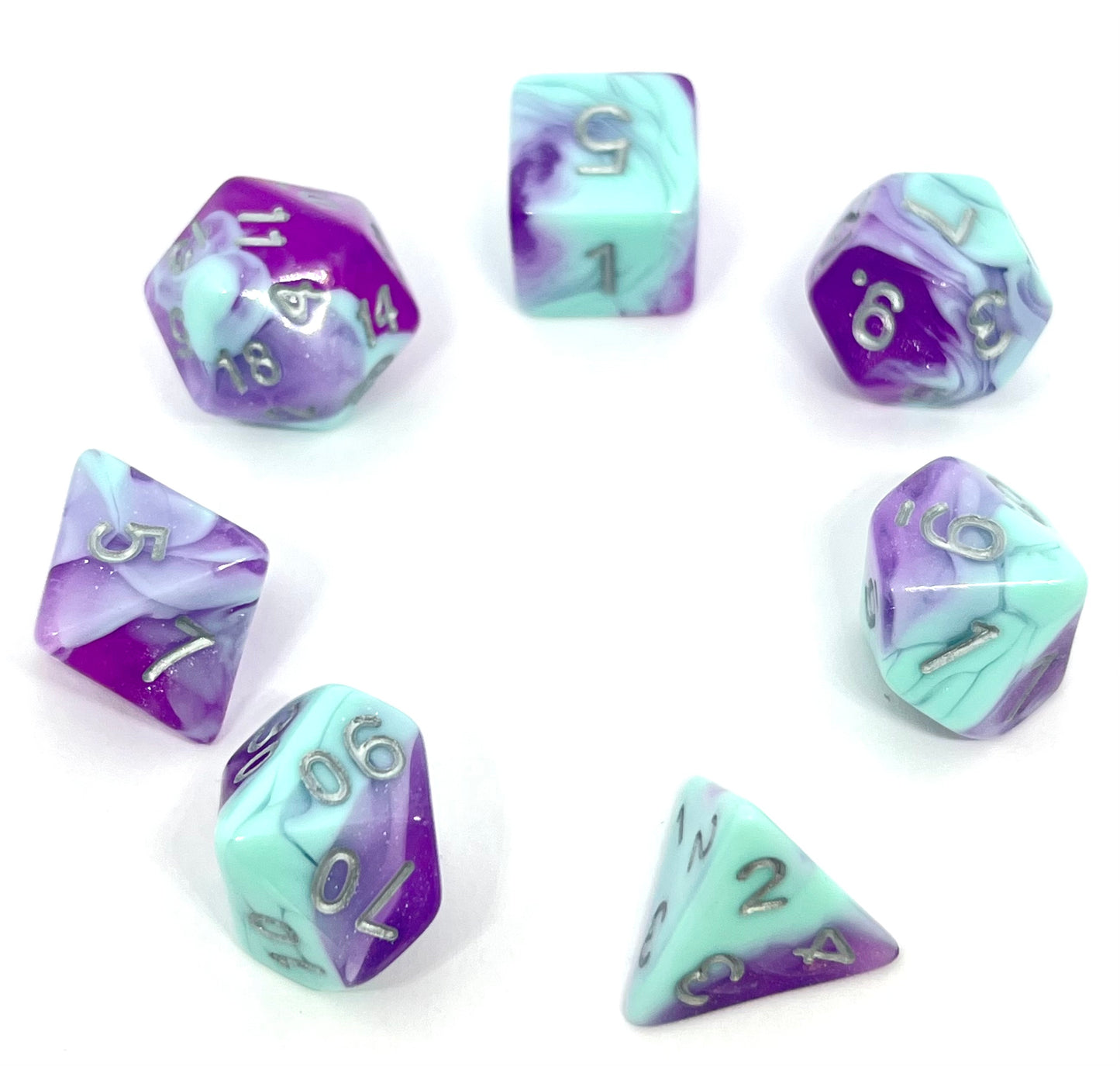 7-teiliges RPG Würfelset Mehrfarbig: Blueberry Cheesecake