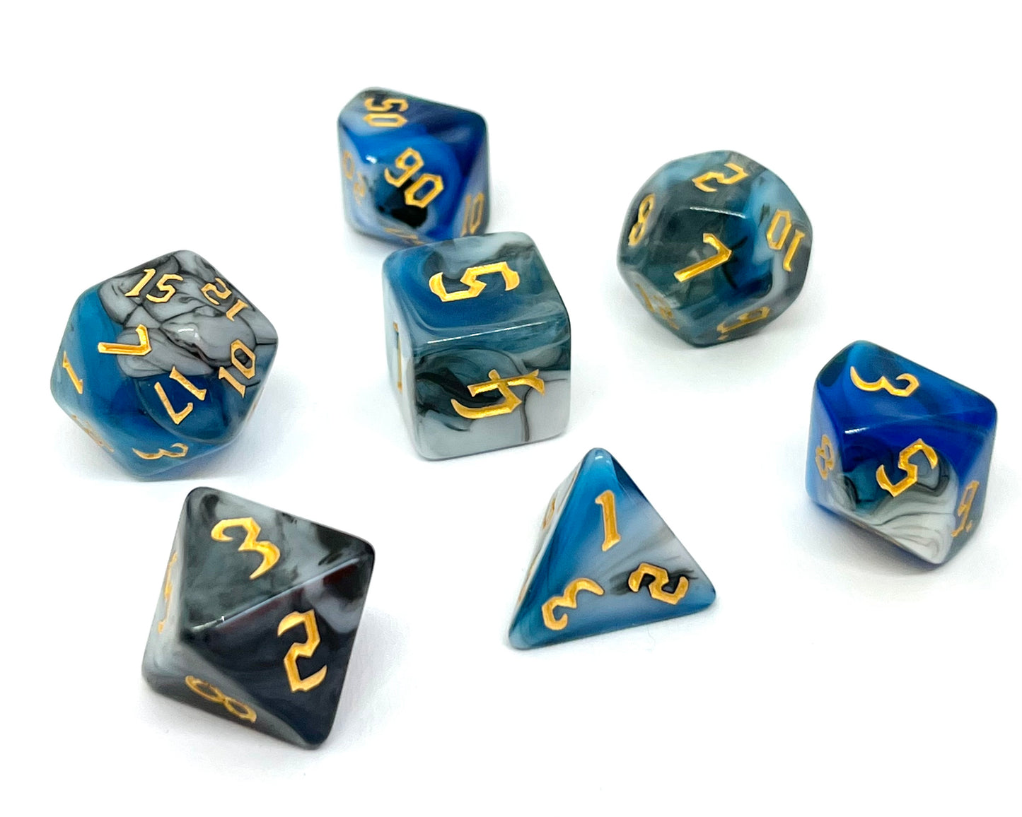 7-teiliges RPG Würfelset Mehrfarbig: Blue Warrior