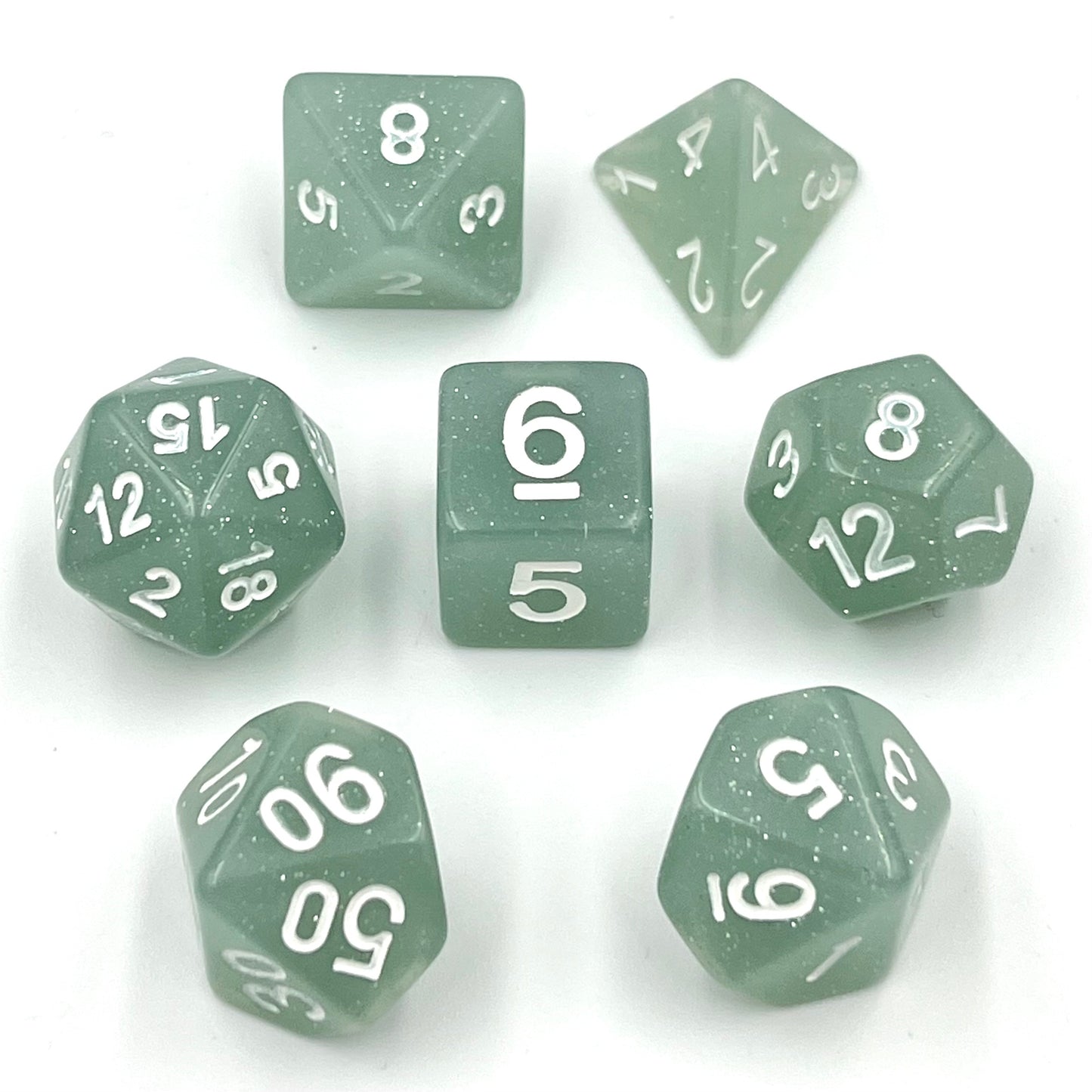 7-teiliges RPG Würfelset Confetti: Creamy Grey