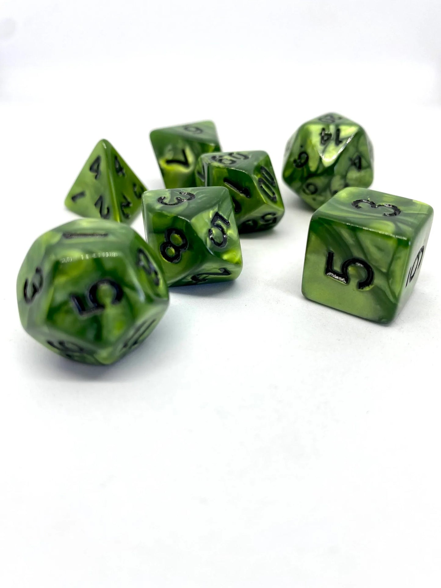 7-teiliges RPG Würfelset Pearl: Olive/Black