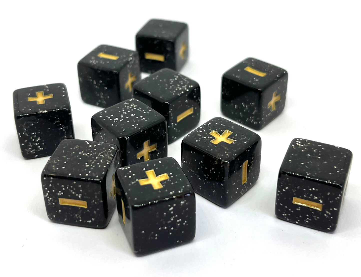 Fate & Fudge Würfel: Black Glitter
