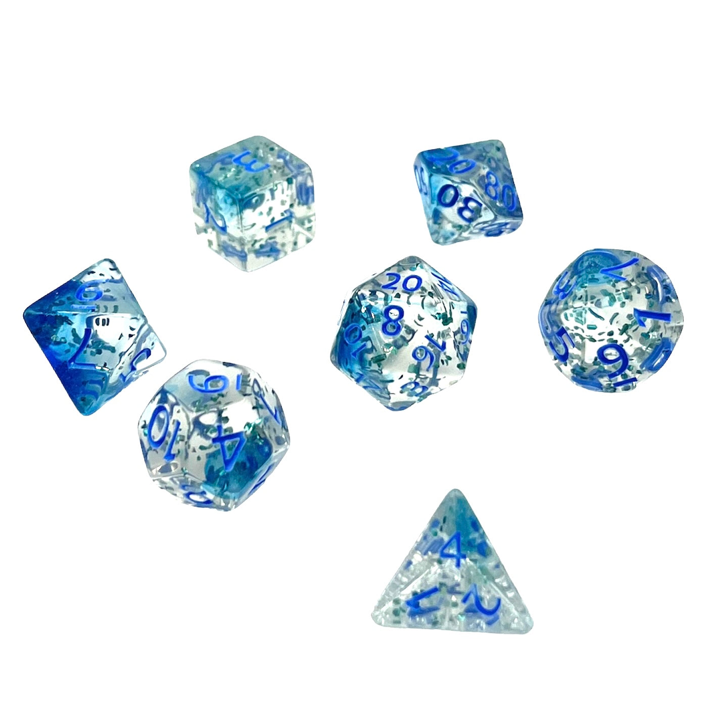 7-teiliges RPG Würfelset Confetti: Blue Sulfer