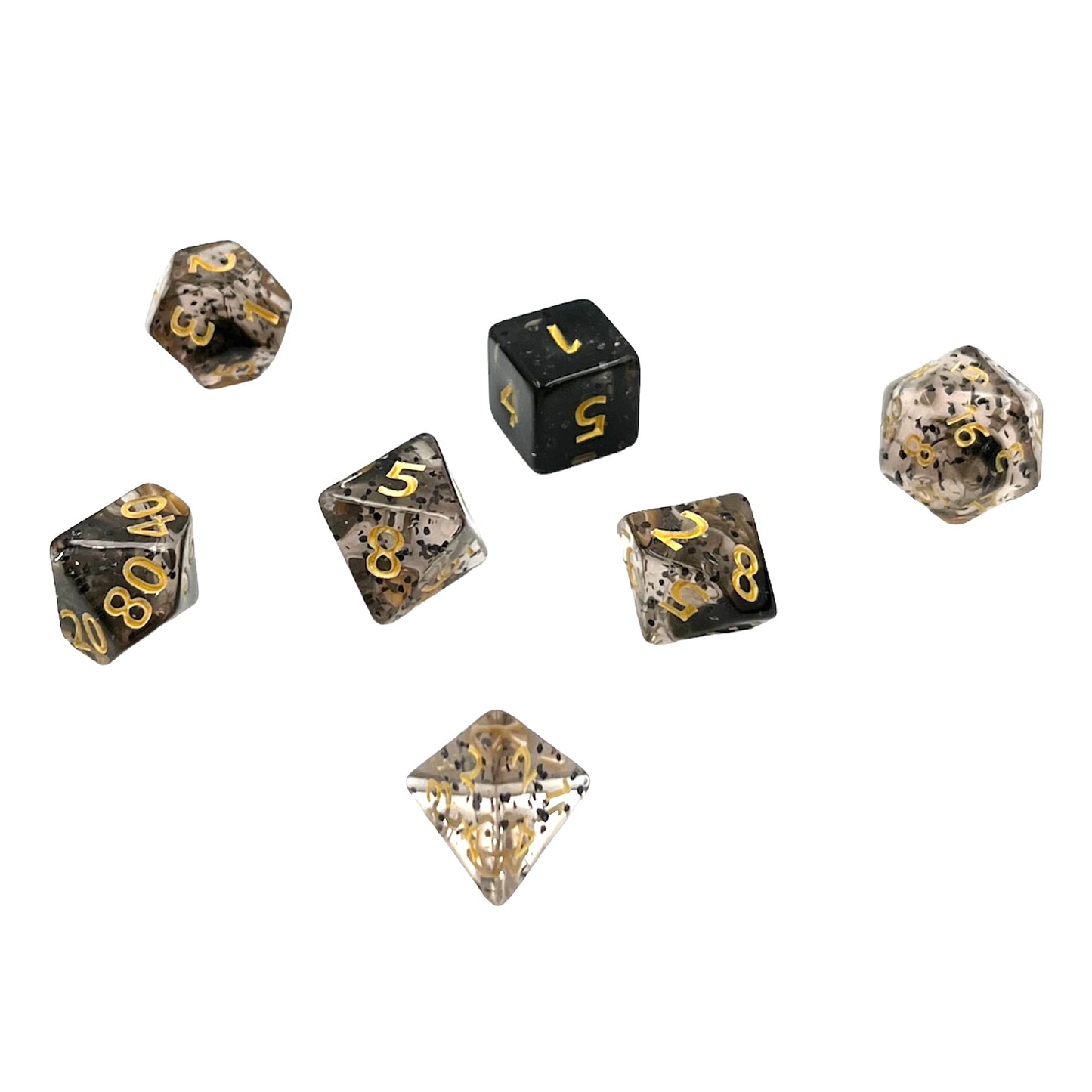 7-teiliges RPG Würfelset Confetti: Black Sulfer