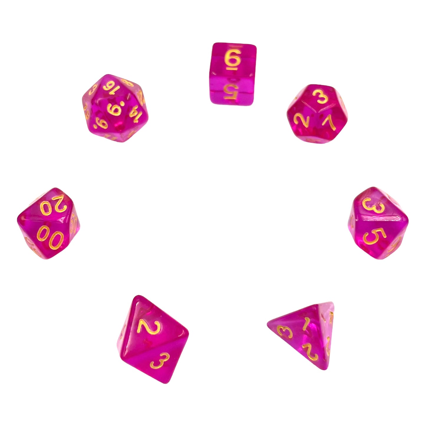 7-teiliges RPG Würfelset Transparent: Bollywood