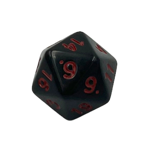 D20 Würfel Schwarz/Rot