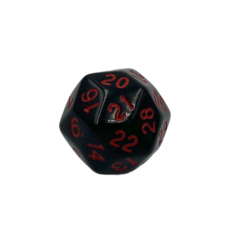 D30 Würfel Schwarz/Rot