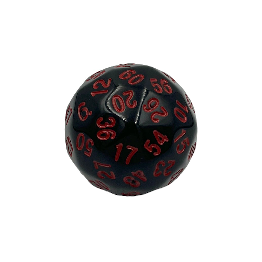 D60 Würfel Schwarz/Rot