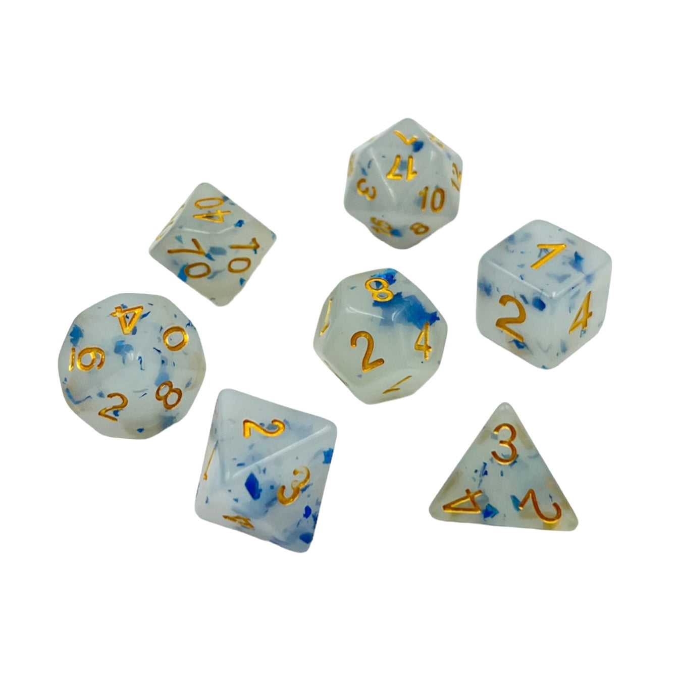 7-teiliges RPG Würfelset Mehrfarbig: Creamy Spot Blue