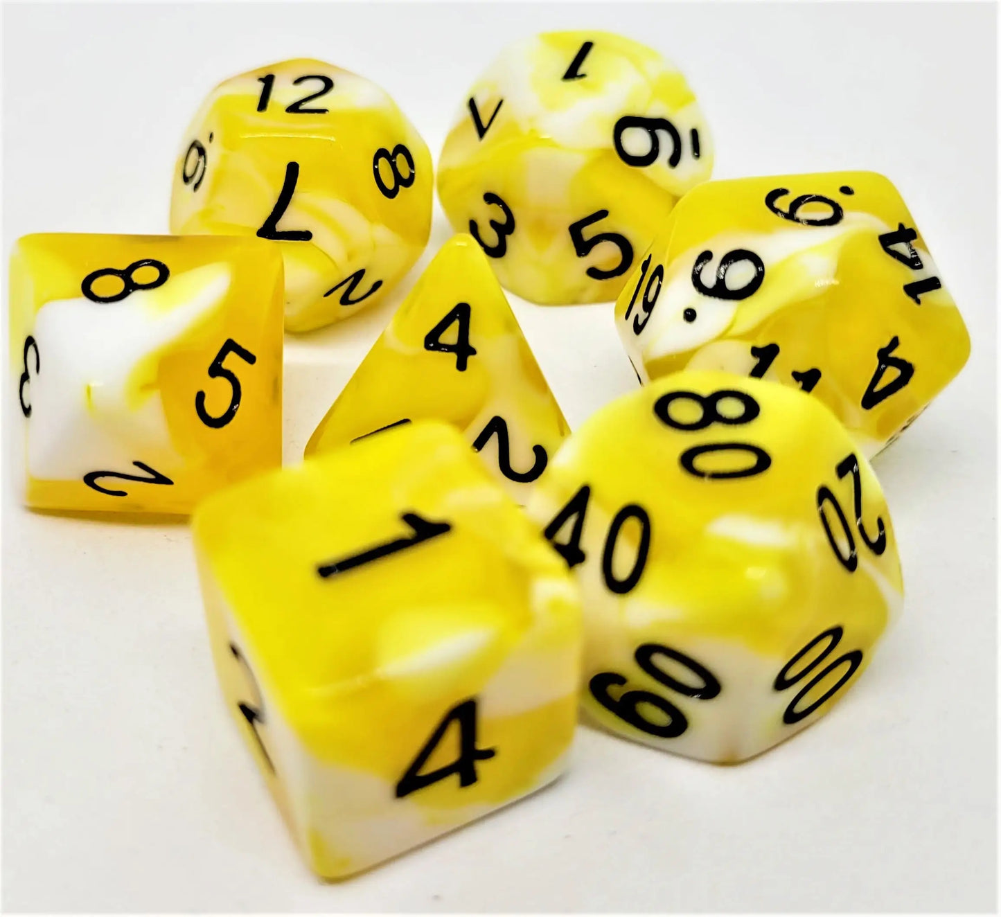 7-teiliges RPG Würfelset Mehrfarbig: Racing Yellow/White