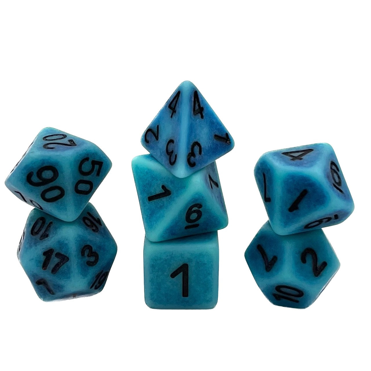 7-teiliges RPG Würfelset Ancient: Teal