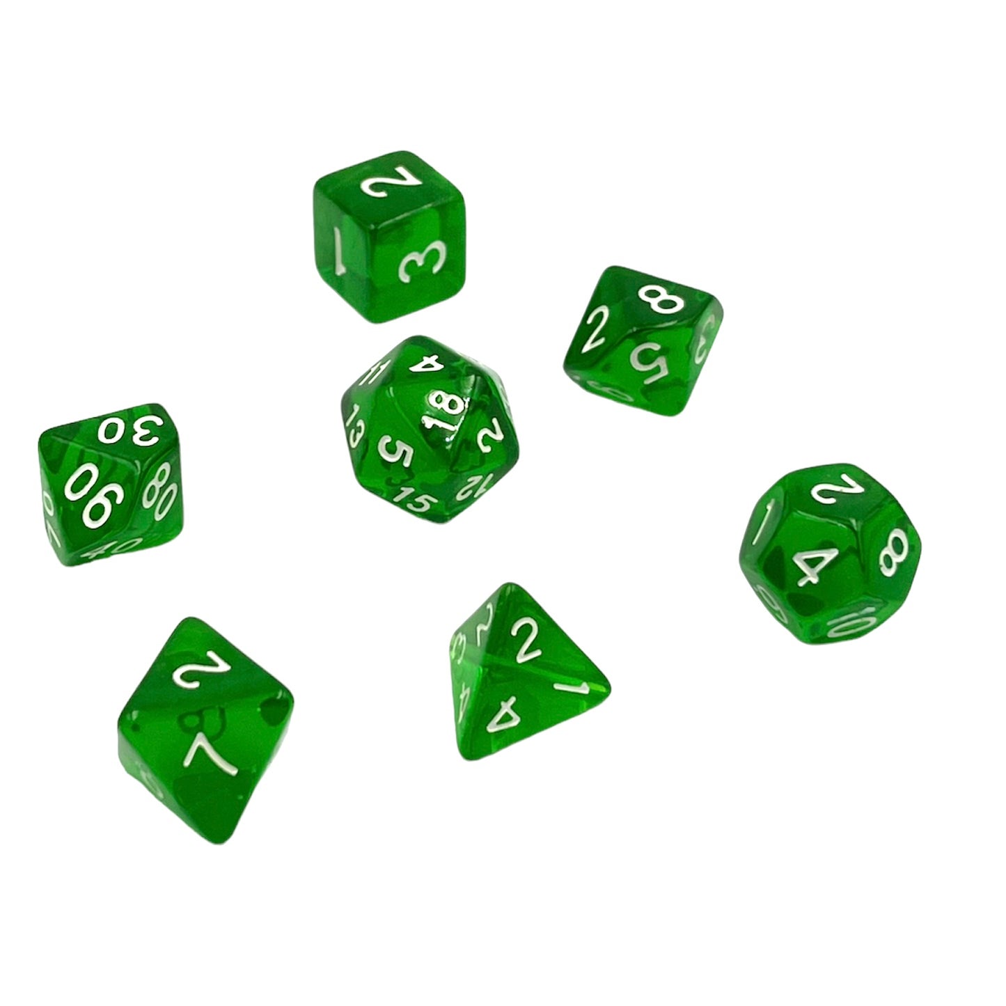 7-teiliges RPG Würfelset Transparent: Dark Green
