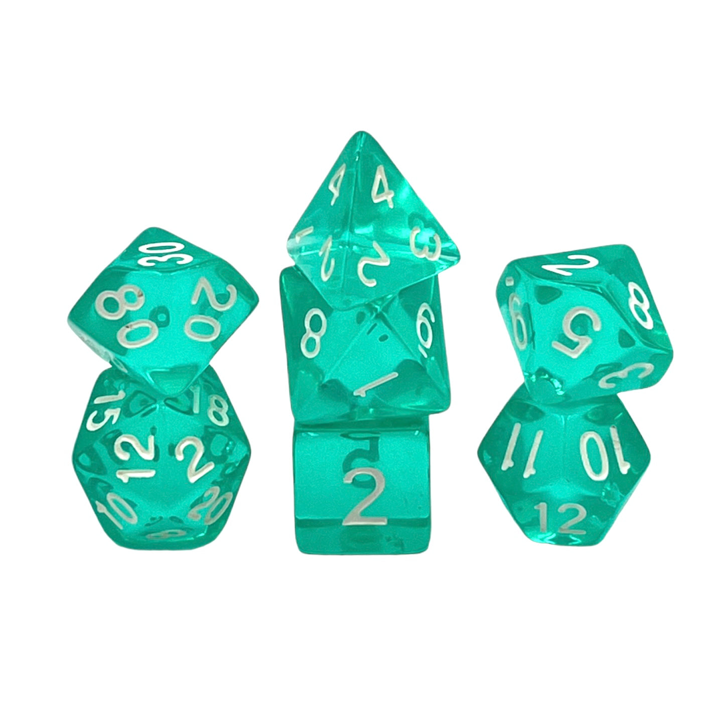 7-teiliges RPG Würfelset Transparent: Ice Mint