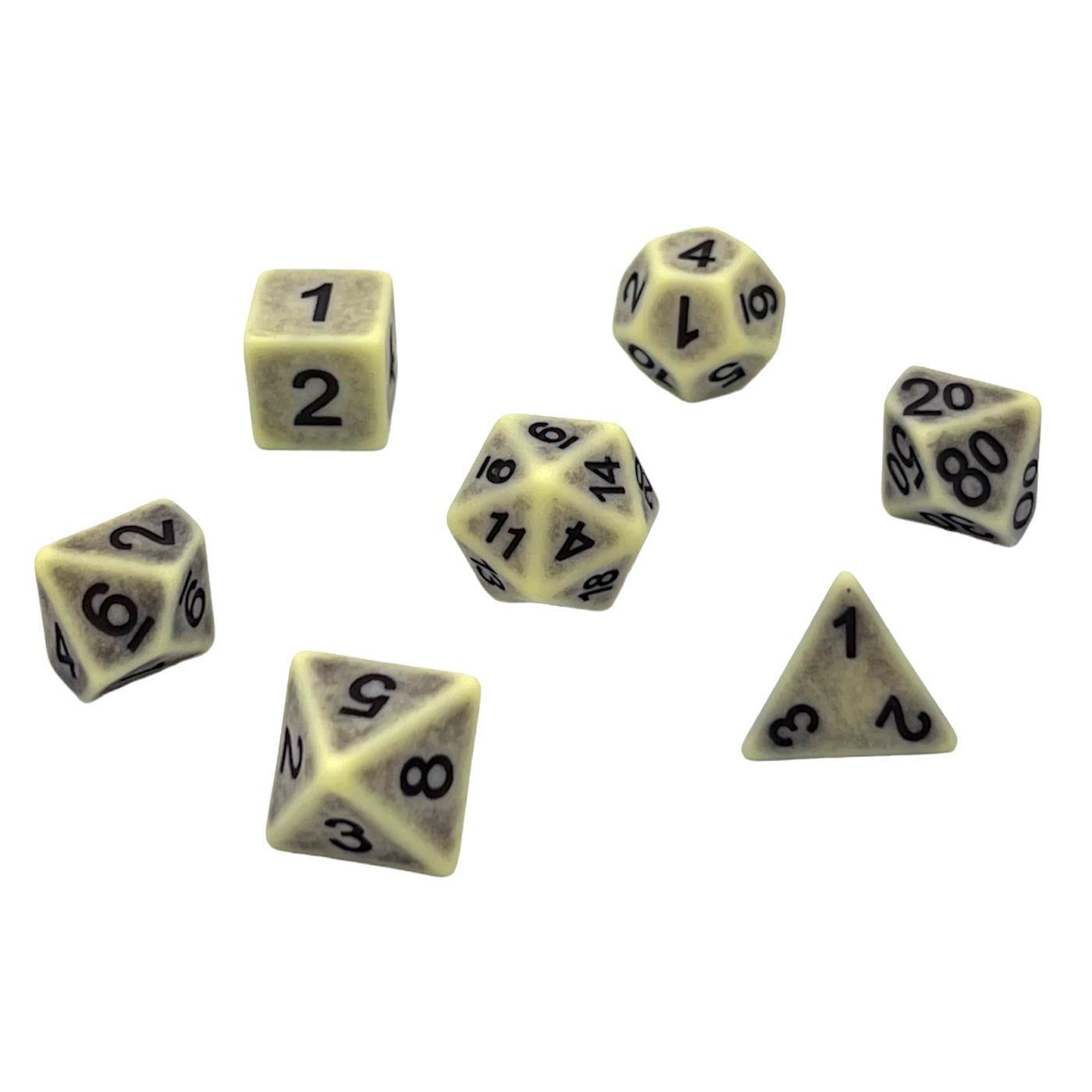 7-teiliges RPG Würfelset Ancient: Yellow Apatite