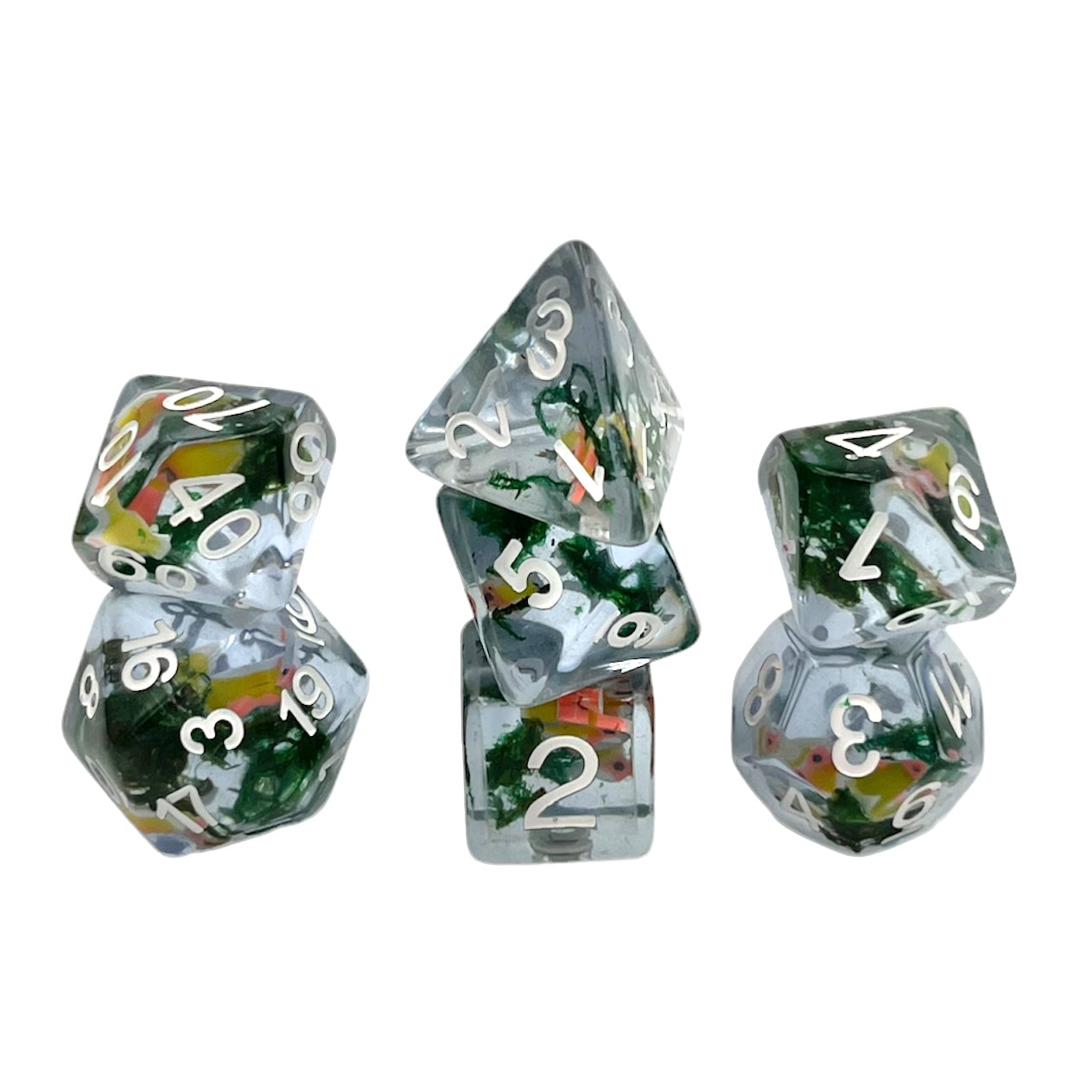 7-teiliges RPG Würfelset Transparent: Koi
