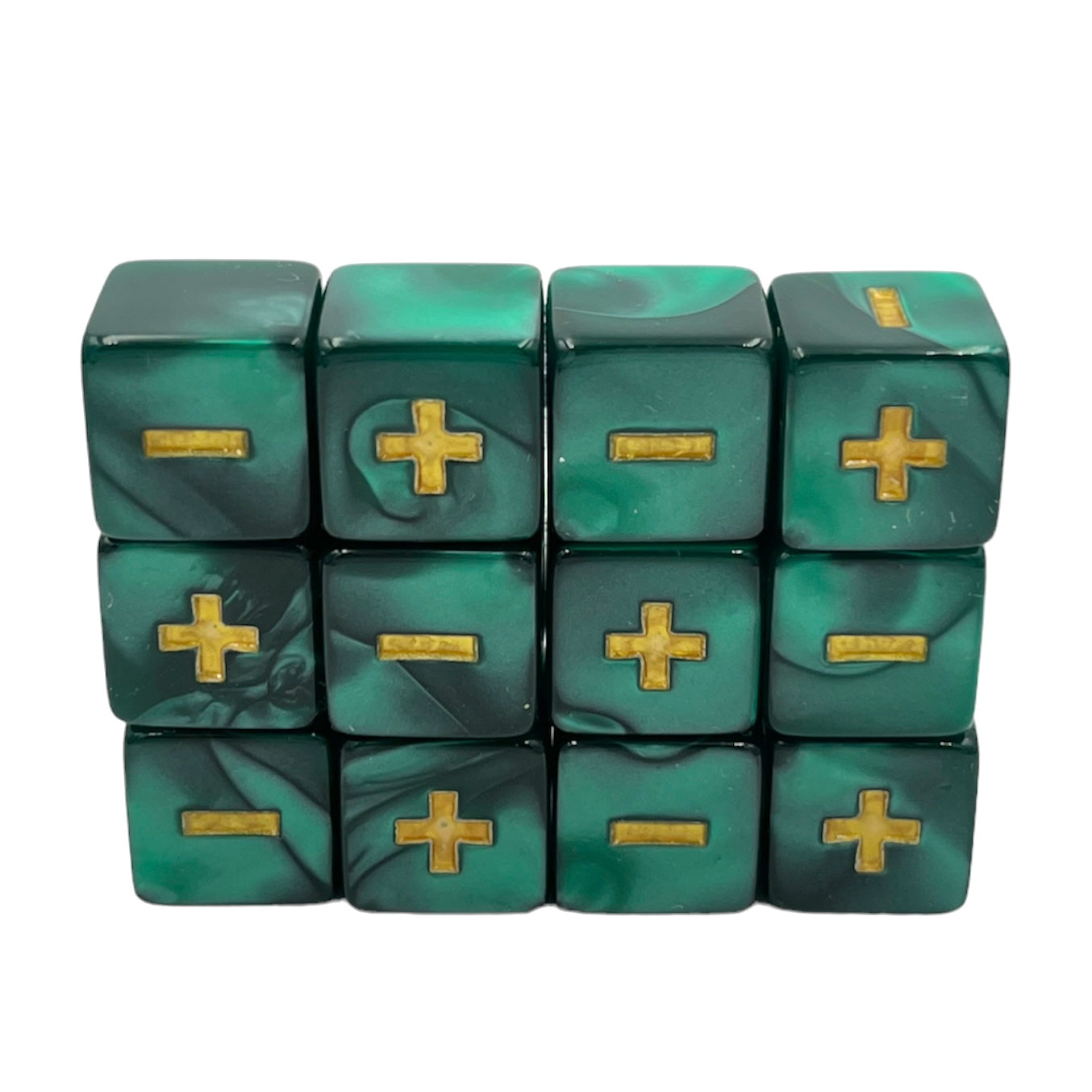 Fate & Fudge Würfel: Marble Darkgreen