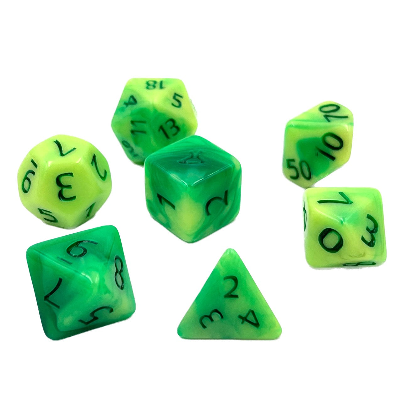 7-teiliges RPG Würfelset Mehrfarbig: Sour Apple Gum