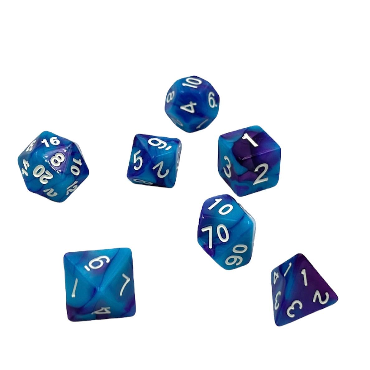 7-teiliges RPG Würfelset Mehrfarbig: Racing Blueberry