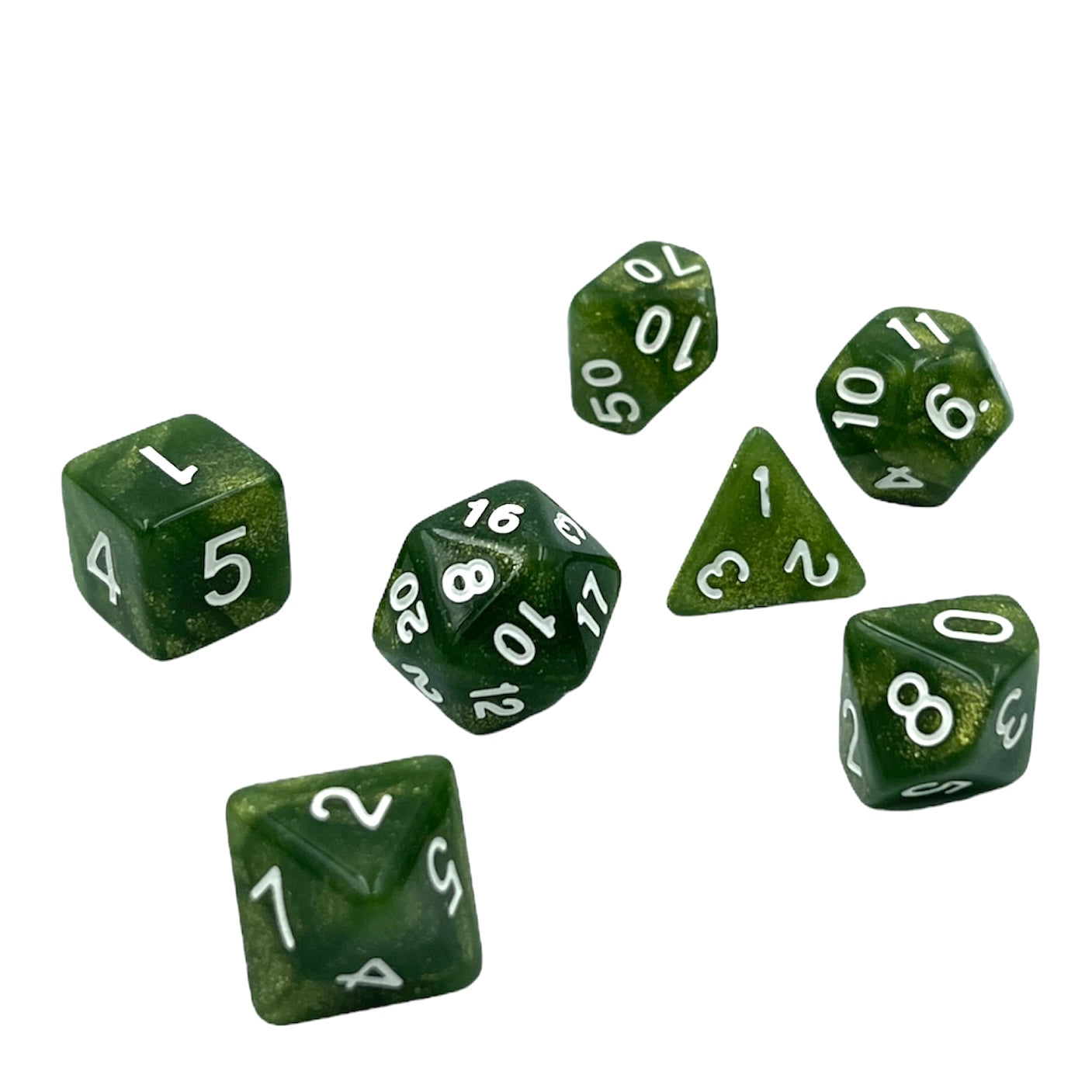 7-teiliges RPG Würfelset Galaxy: Lightgreen Powder