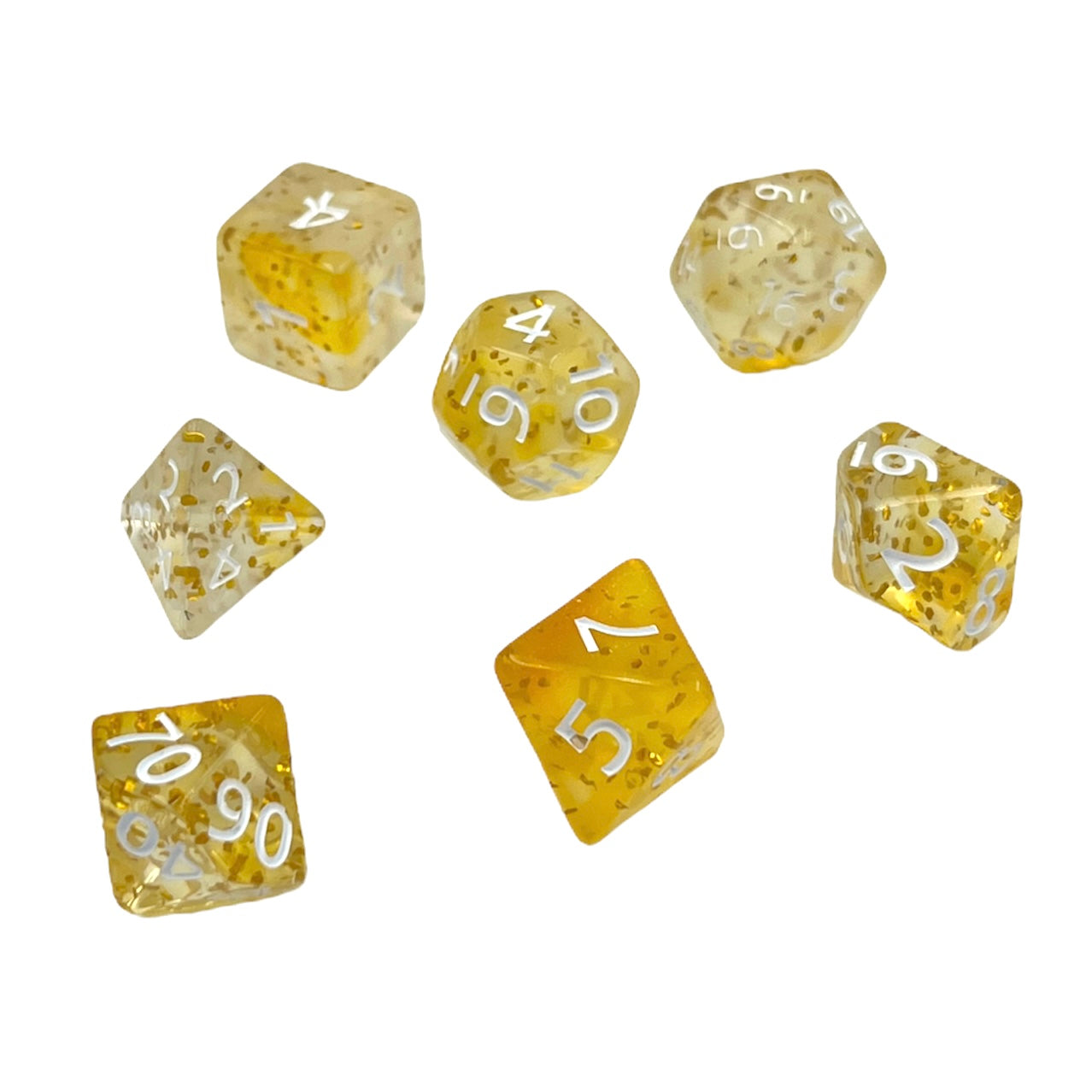 7-teiliges RPG Würfelset Confetti: Yellow Sulfer