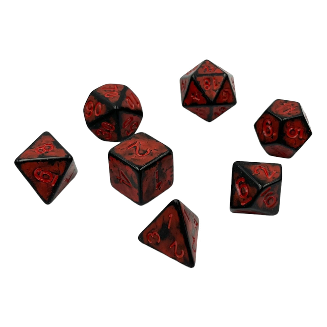 7-teiliges RPG Würfelset Ancient: Dark Knight Red