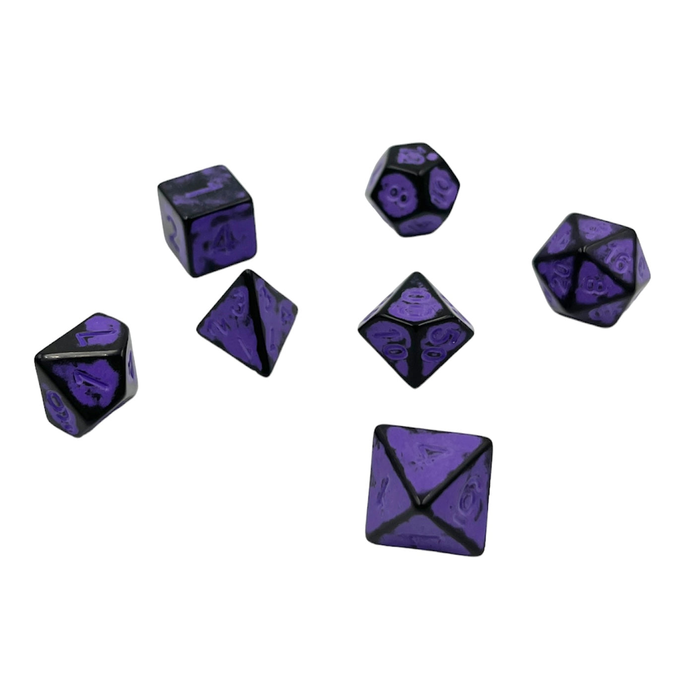 7-teiliges RPG Würfelset Ancient: Dark Knight Purple