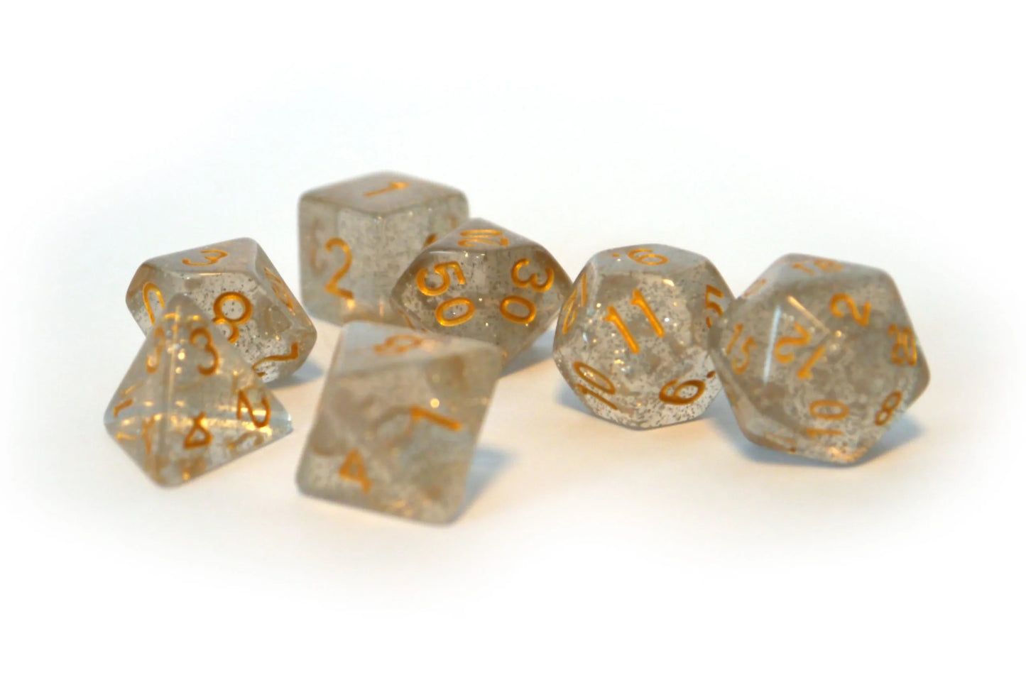 7-teiliges RPG Würfelset Confetti: Powder Grey