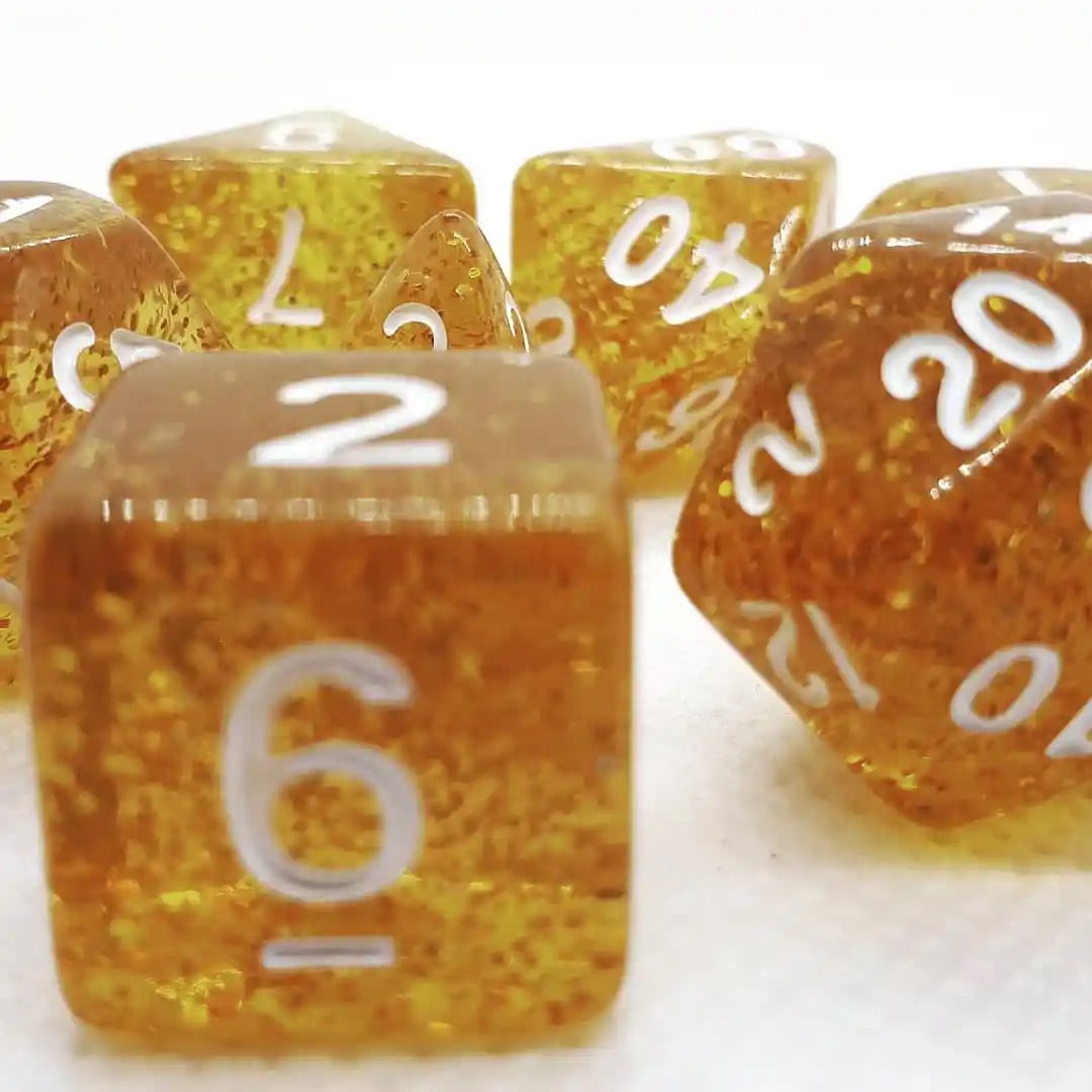 7-teiliges RPG Würfelset Confetti: Gold