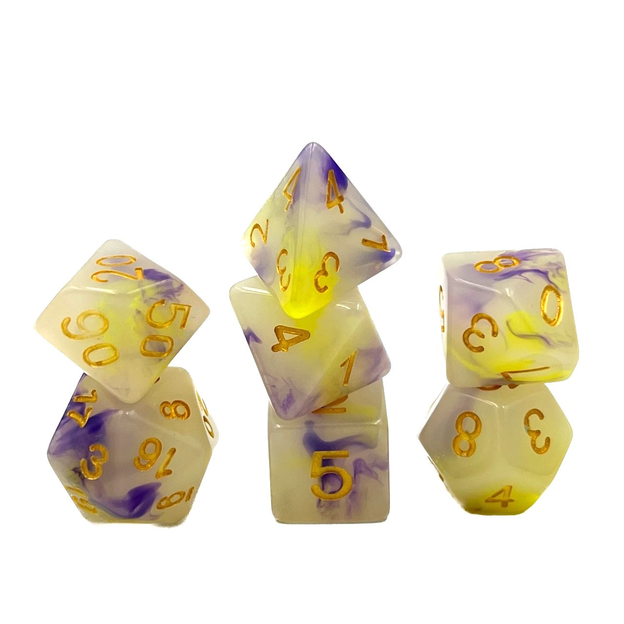 7-teiliges RPG Würfelset Mehrfarbig: Creamy Iris
