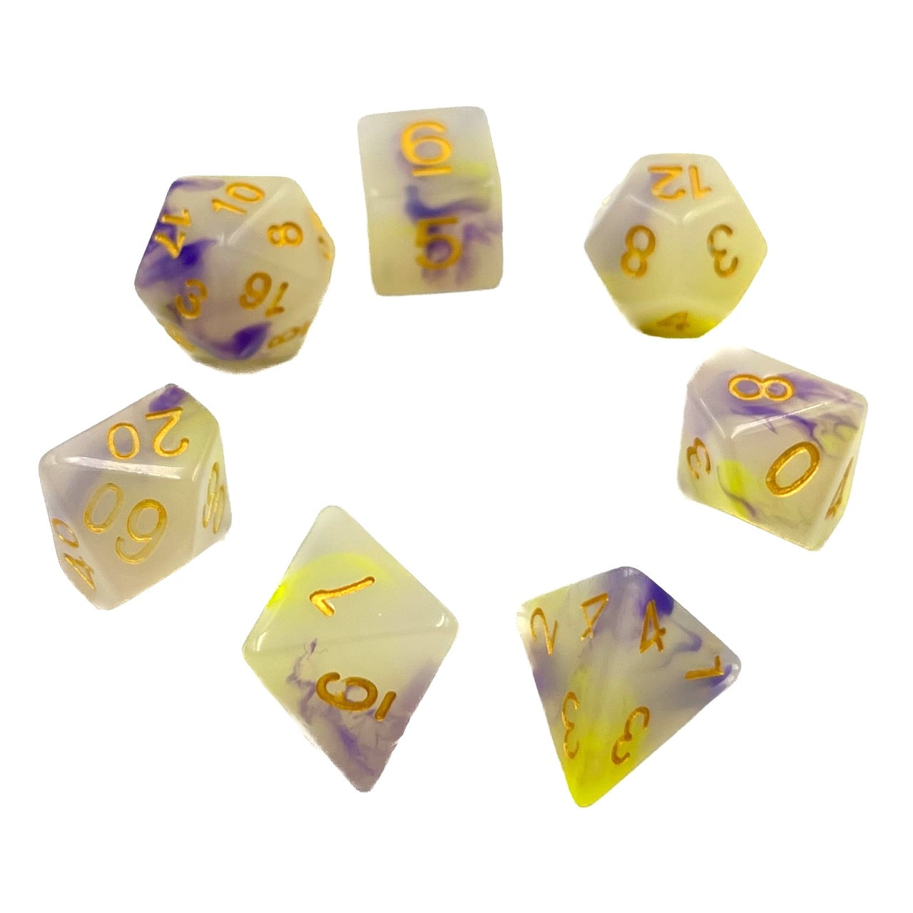 7-teiliges RPG Würfelset Mehrfarbig: Creamy Iris