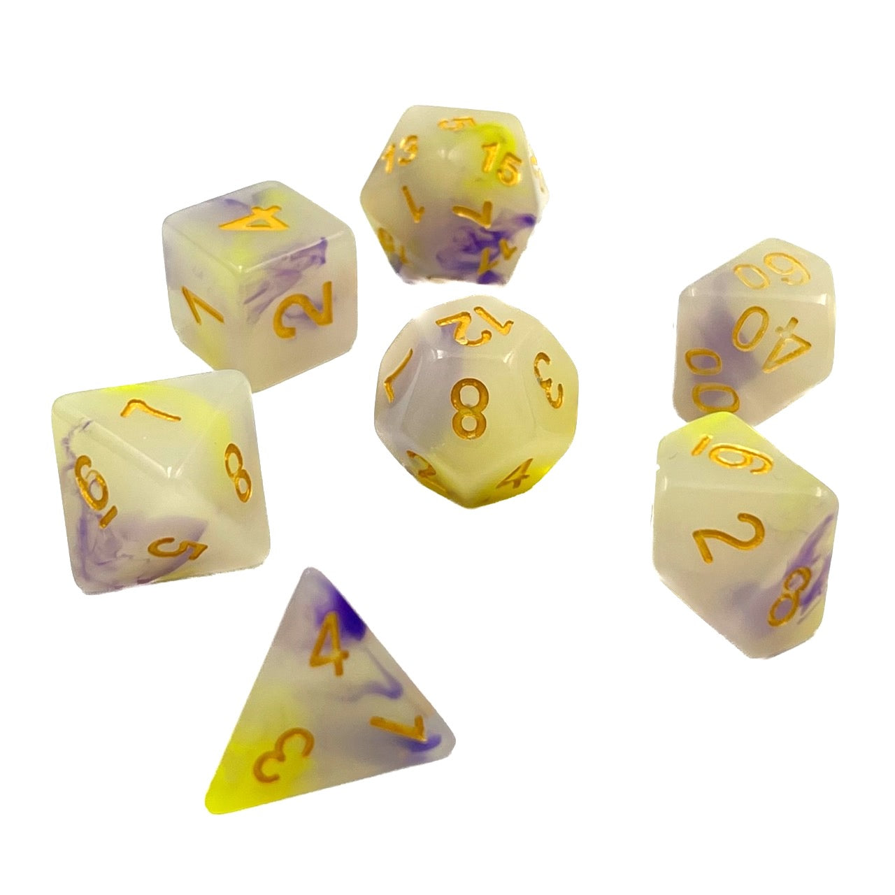 7-teiliges RPG Würfelset Mehrfarbig: Creamy Iris