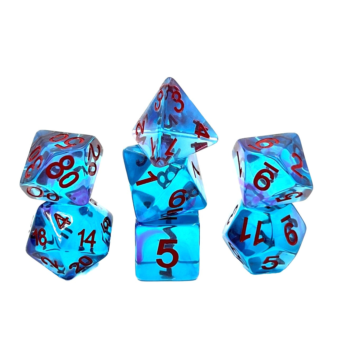 7-teiliges RPG Würfelset Transparent: Crystal Dawn