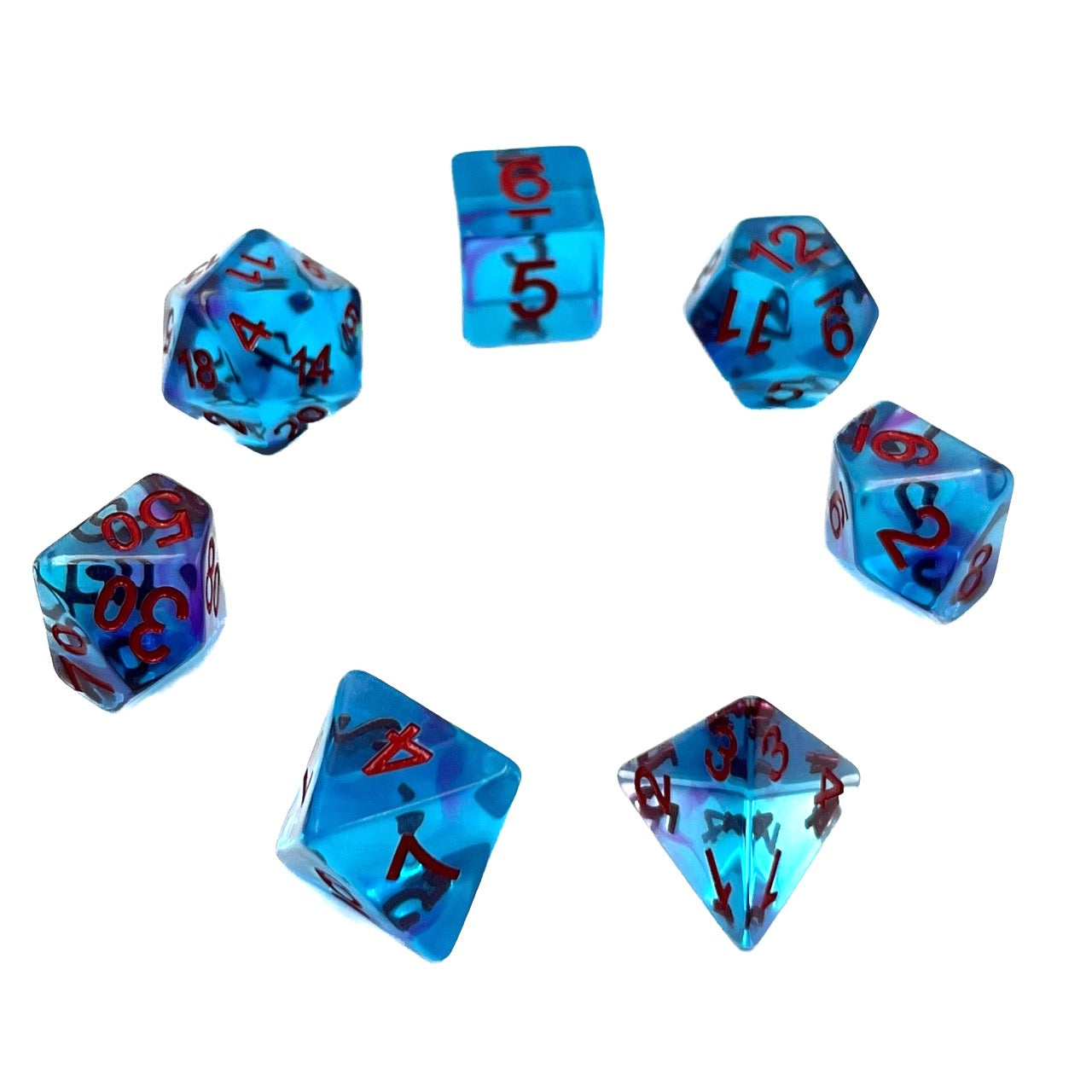 7-teiliges RPG Würfelset Transparent: Crystal Dawn