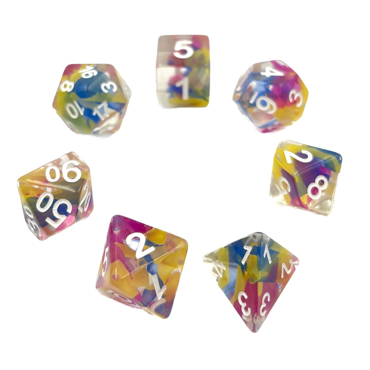 7-teiliges RPG Würfelset Transparent: Evil Spell