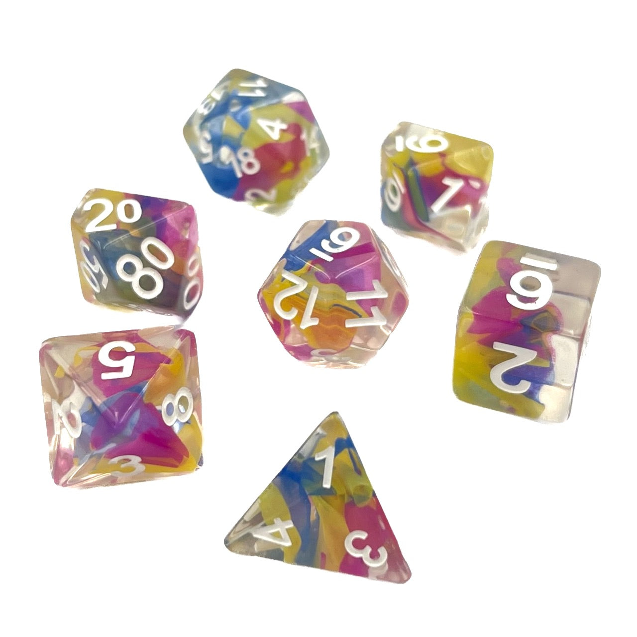7-teiliges RPG Würfelset Transparent: Evil Spell