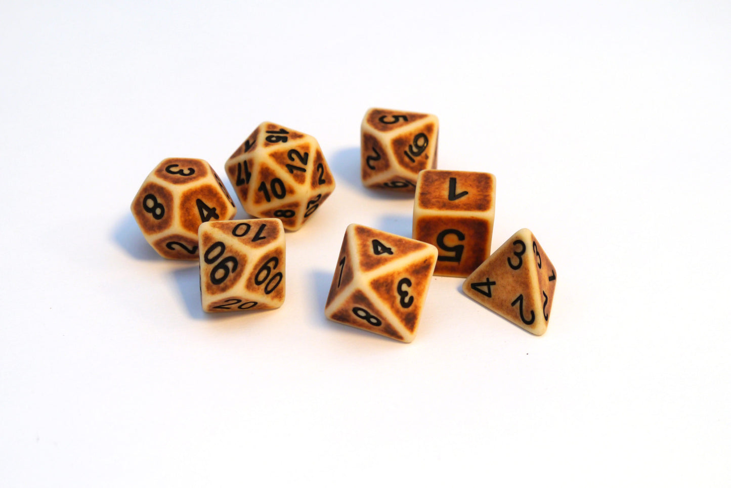 7-teiliges RPG Würfelset Ancient Brown