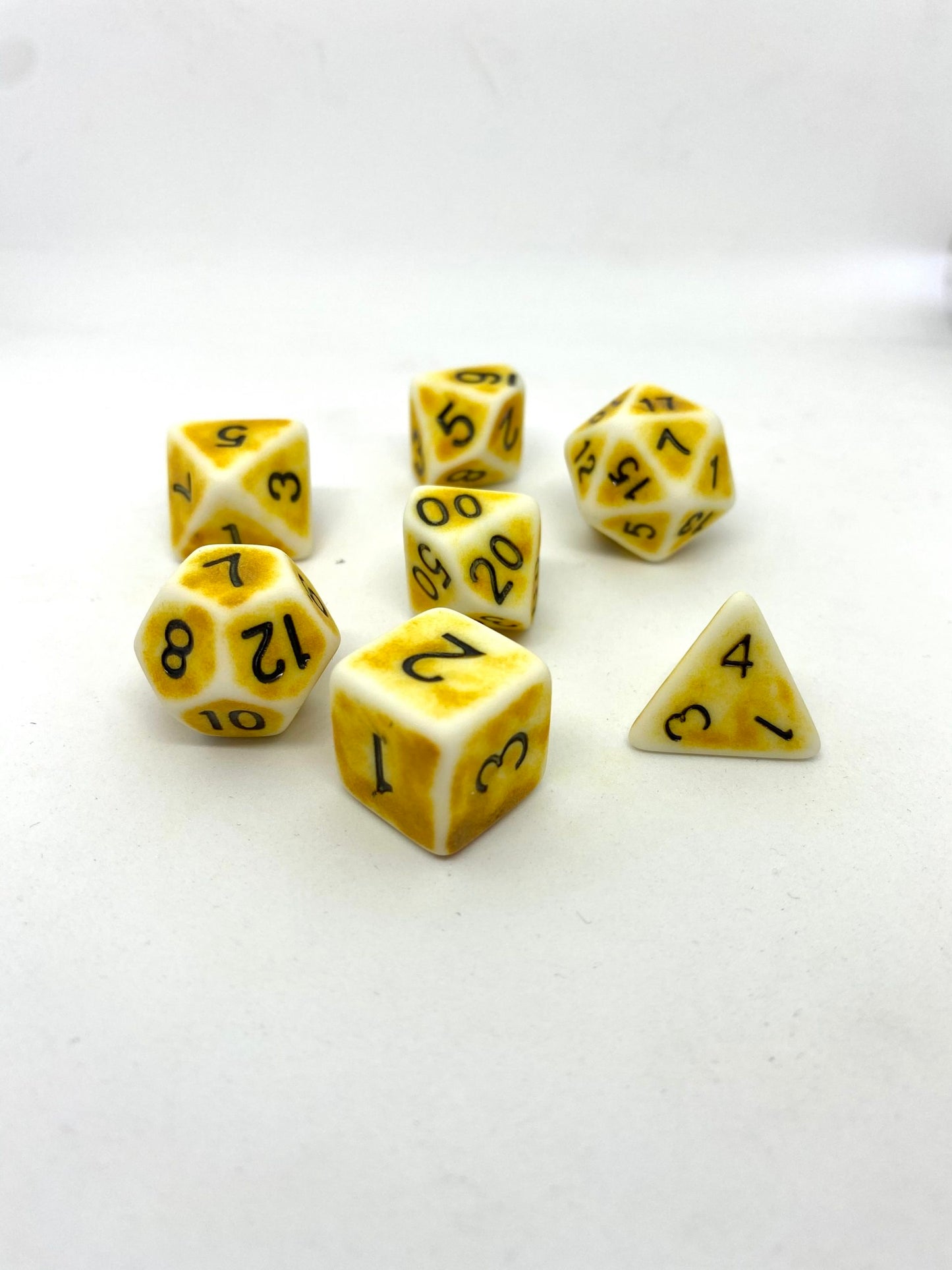 7-teiliges RPG Würfelset Ancient: Flintstone Yellow