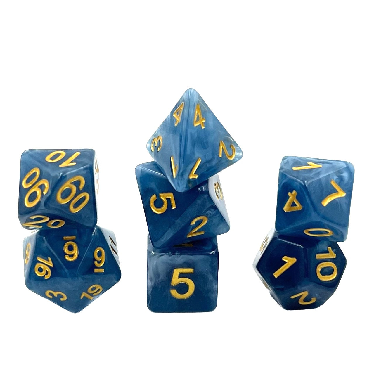 7-teiliges RPG Würfelset Mehrfarbig: Jade Blue