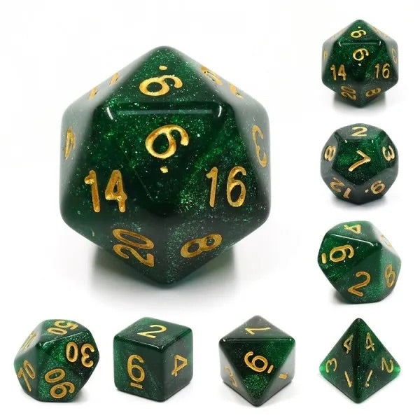 7-teiliges RPG Würfelset Galaxy: Green