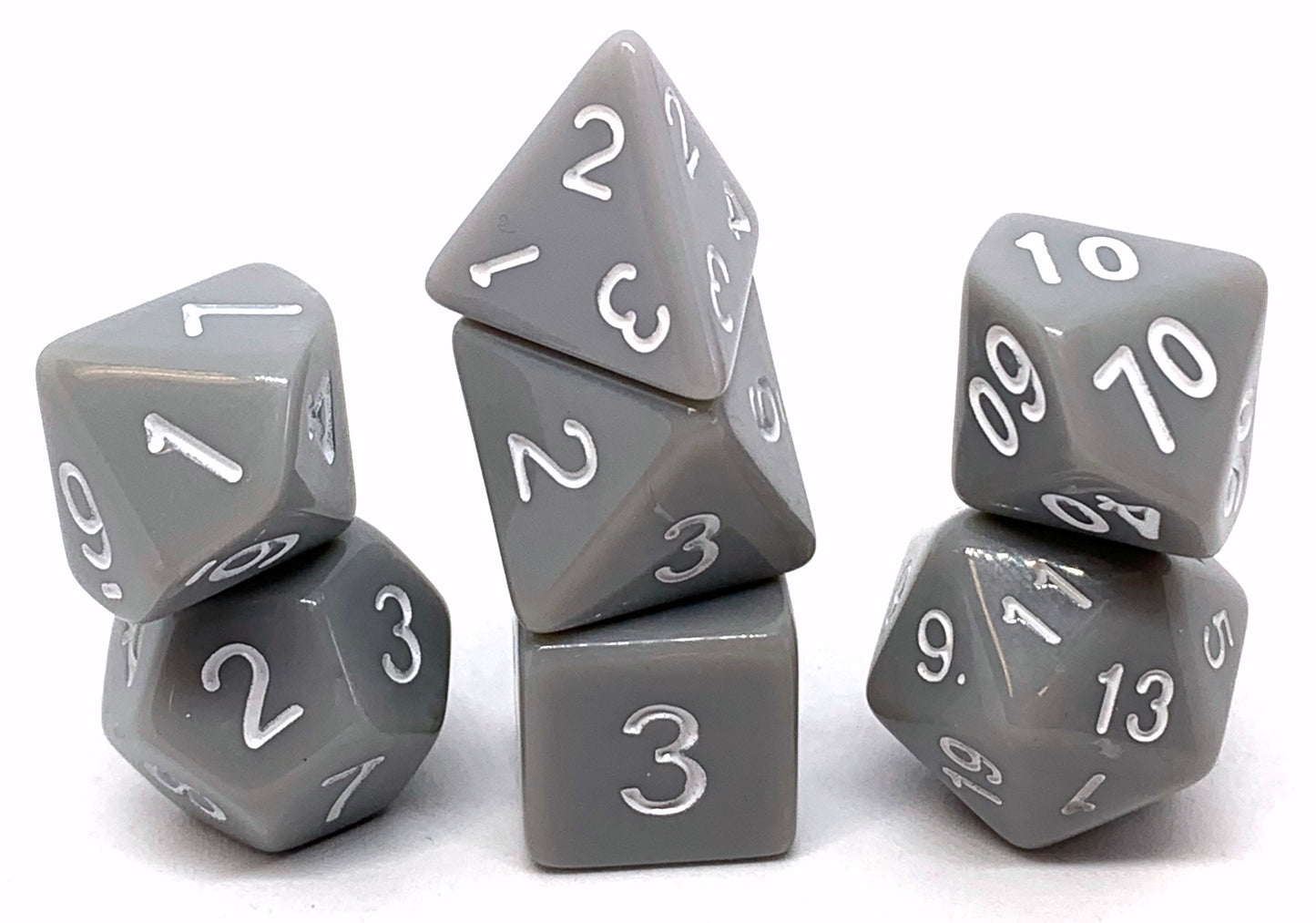 7-teiliges RPG Würfelset Opaque: Grey