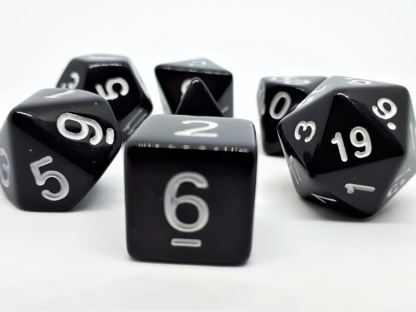 7-teiliges RPG Würfelset Opaque: Black