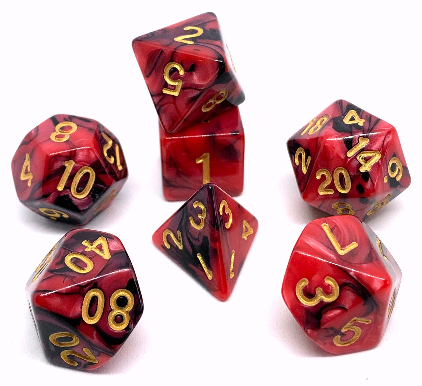 7-teiliges RPG Würfelset Mehrfarbig: Racing Redberry