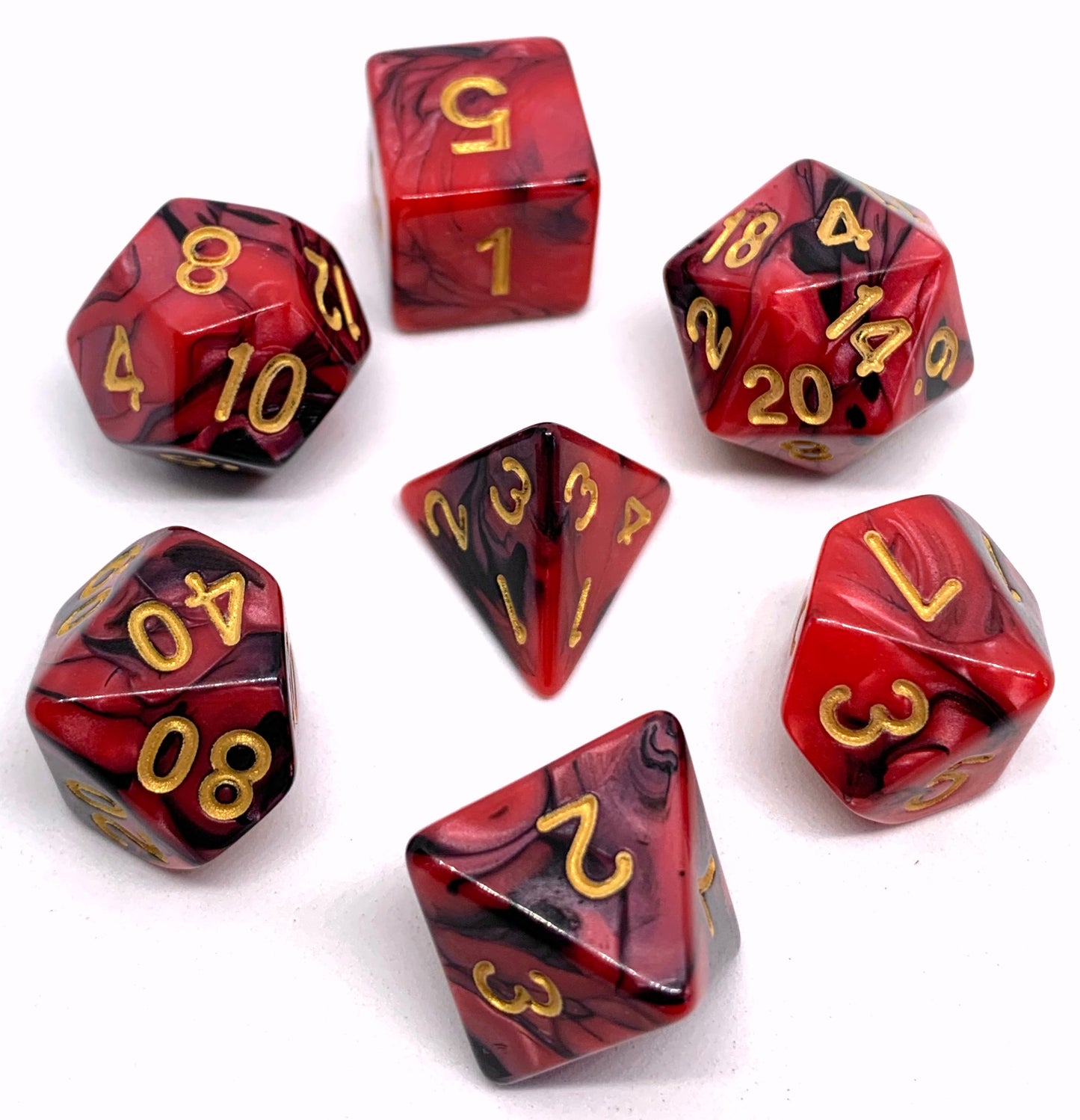 7-teiliges RPG Würfelset Mehrfarbig: Racing Redberry