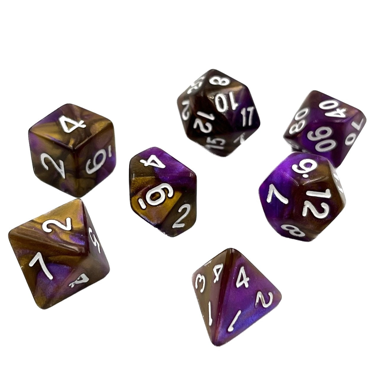 7-teiliges RPG Würfelset Mehrfarbig: Racing Purple/Copper