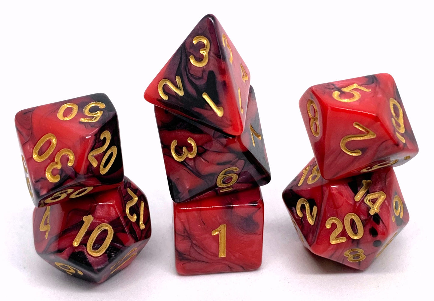 7-teiliges RPG Würfelset Mehrfarbig: Racing Redberry
